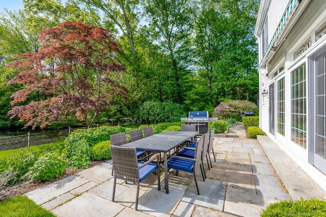 view of patio / terrace with outdoor dining area and grilling area