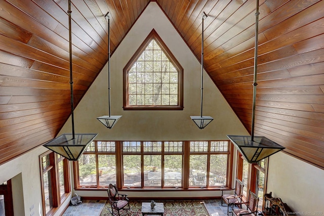 detailed view of wood ceiling