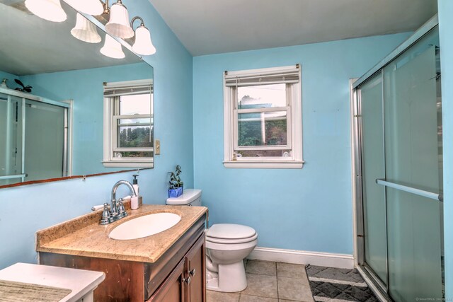 53 Harwinton Ave Apt 1, Torrington, CT 06790 - full bathroom featuring a shower stall, vanity, toilet, and plenty of natural light