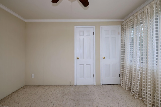 145 Casmir Dr, Fairfield, CT 06825 - unfurnished bedroom featuring ornamental molding and a ceiling fan