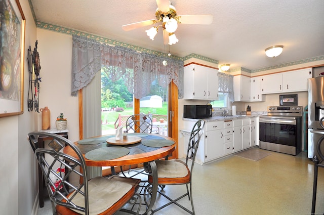 3 Mountain View Dr, Rocky Hill, CT 06067 - dining room with ceiling fan and a textured ceiling