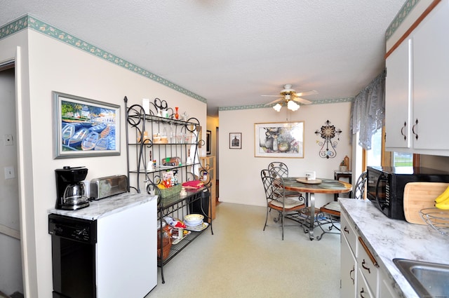 3 Mountain View Dr, Rocky Hill, CT 06067 - dining room featuring a ceiling fan, a textured ceiling, and baseboards