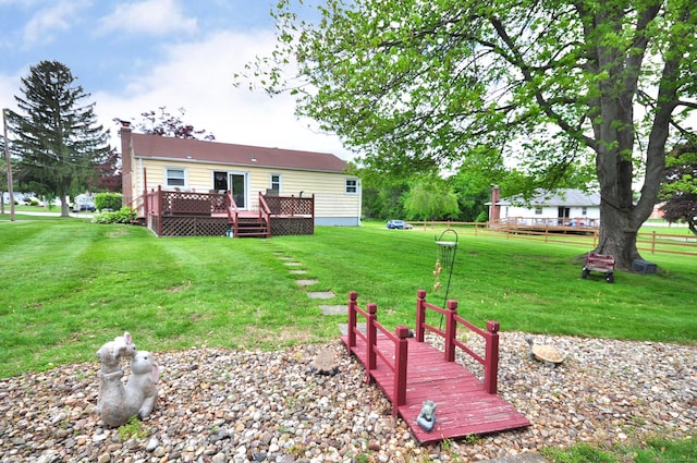 3 Mountain View Dr, Rocky Hill, CT 06067 - view of yard featuring a wooden deck