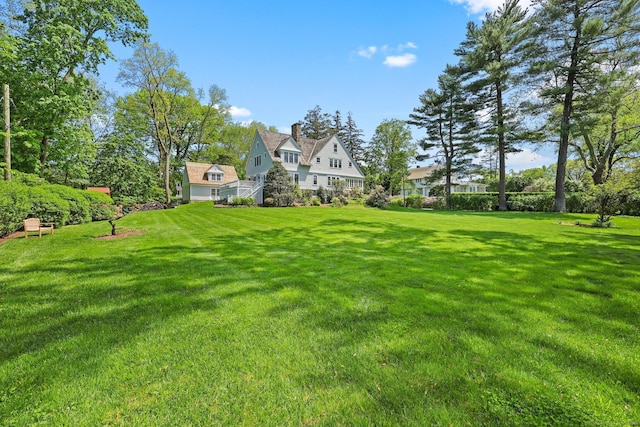 view of grassy yard