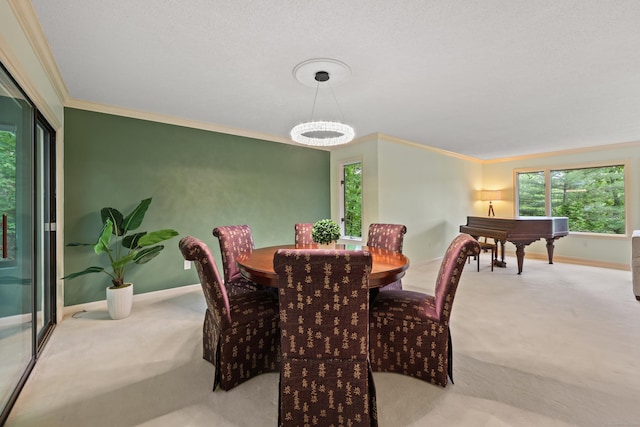 114 Mountain View Rd, Glastonbury, CT 06033 - carpeted dining space with crown molding and baseboards