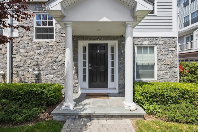 20 3rd St Unit 4, Stamford, CT 06905 - doorway to property featuring stone siding