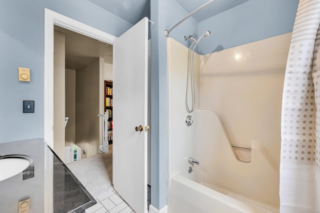 10 Harvard Ter, Norwich, CT 06360 - bathroom featuring shower / tub combo with curtain, tile patterned floors, and vanity
