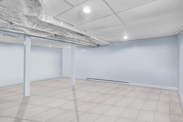 10 Harvard Ter, Norwich, CT 06360 - finished below grade area featuring baseboard heating, a drop ceiling, and recessed lighting