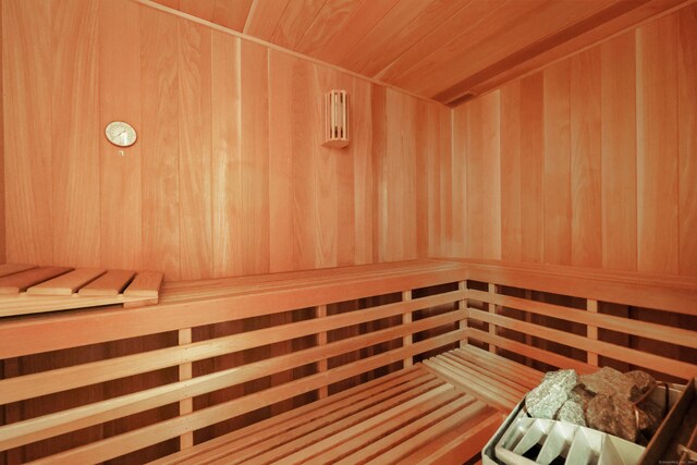 70 Sill Ln, Old Lyme, CT 06371 - relaxing sauna / steam room with wood ceiling and wooden walls