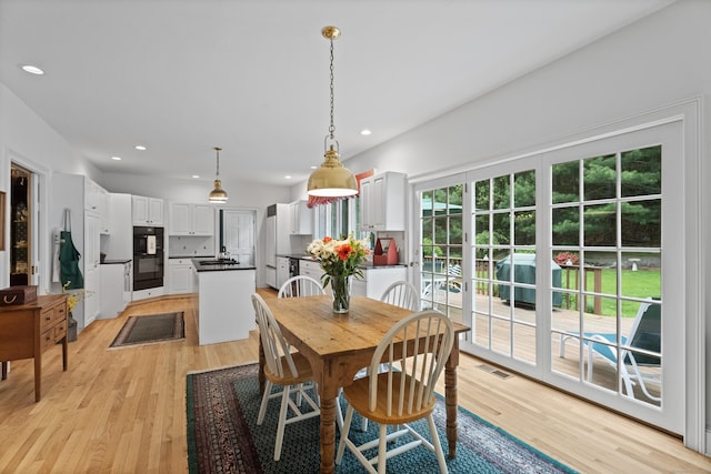262 Fairview Rd, Westbrook, CT 06498 - dining area with light wood-style flooring and recessed lighting