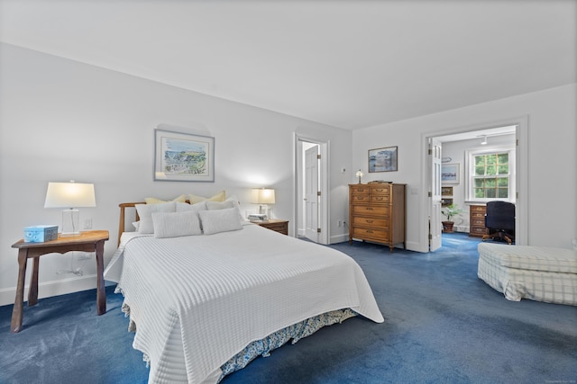 262 Fairview Rd, Westbrook, CT 06498 - bedroom featuring dark colored carpet, a desk, and baseboards