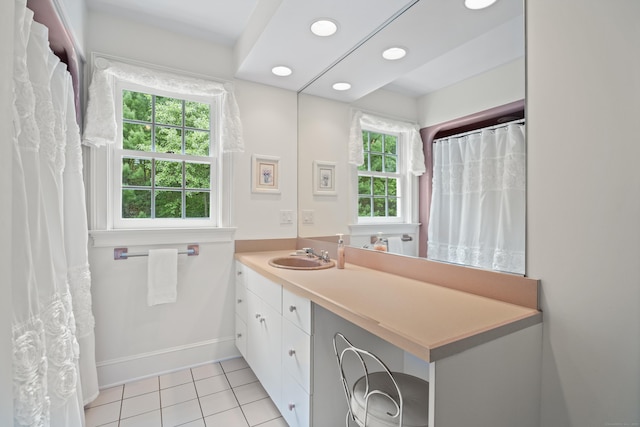 262 Fairview Rd, Westbrook, CT 06498 - full bathroom featuring tile patterned floors, vanity, healthy amount of natural light, recessed lighting, and baseboards