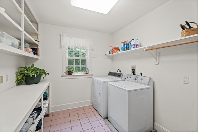 262 Fairview Rd, Westbrook, CT 06498 - laundry room with washer and dryer, baseboards, and light tile patterned floors