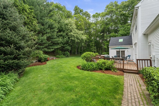 262 Fairview Rd, Westbrook, CT 06498 - view of grassy yard with a wooden deck