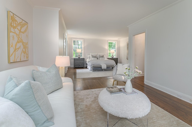 379 Hurlbutt St, Wilton, CT 06897 - living area featuring wood finished floors and crown molding