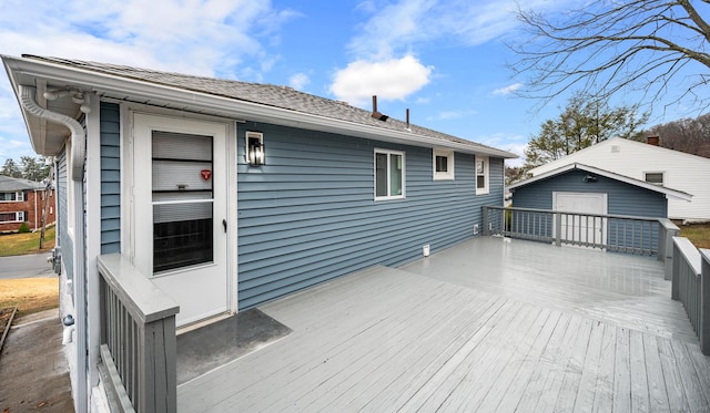20 Rosengarten Dr, Waterbury, CT 06704 - wooden deck with an outdoor structure