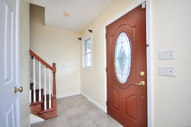 20 Nessa Way, Rocky Hill, CT 06067 - foyer featuring stairway, light tile patterned floors, and baseboards
