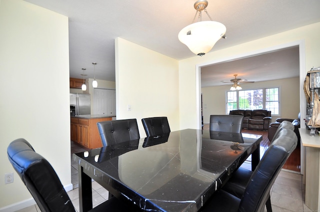 20 Nessa Way, Rocky Hill, CT 06067 - dining space featuring baseboards, ceiling fan, and light tile patterned flooring
