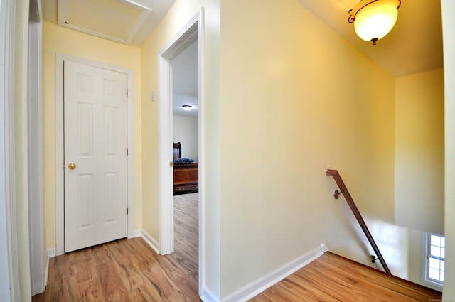 20 Nessa Way, Rocky Hill, CT 06067 - hallway with an upstairs landing, light wood-type flooring, and baseboards