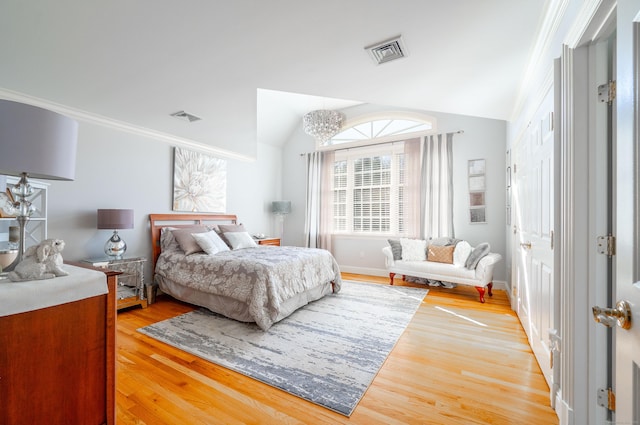 14 Dillman Ct, Ridgefield, CT 06877 - bedroom with light wood-style flooring, vaulted ceiling, and baseboards