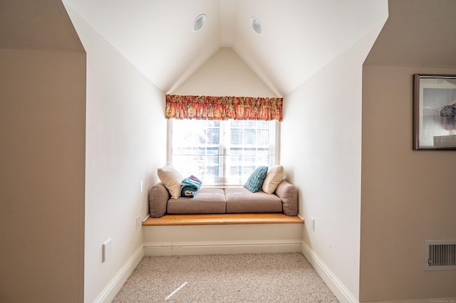 14 Dillman Ct, Ridgefield, CT 06877 - living area with vaulted ceiling, baseboards, and carpet floors