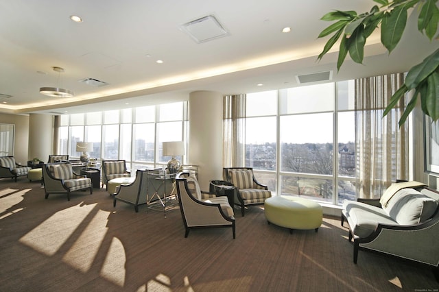 1 Broad St Unit 17C, Stamford, CT 06901 - common area featuring a wall of windows and recessed lighting