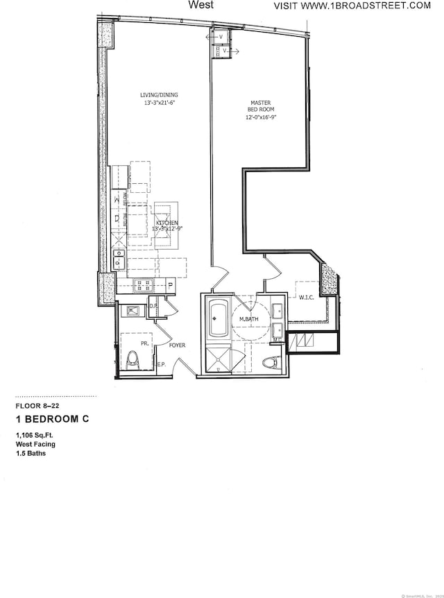 1 Broad St Unit 17C, Stamford, CT 06901 - home floor plan