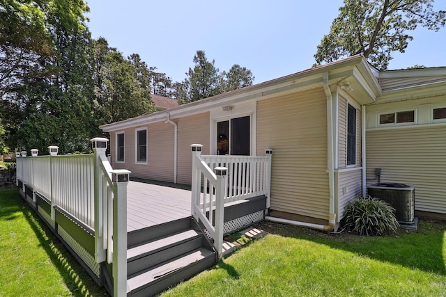 23 Poplar St, Norwalk, CT 06855 - deck featuring central air condition unit and a yard