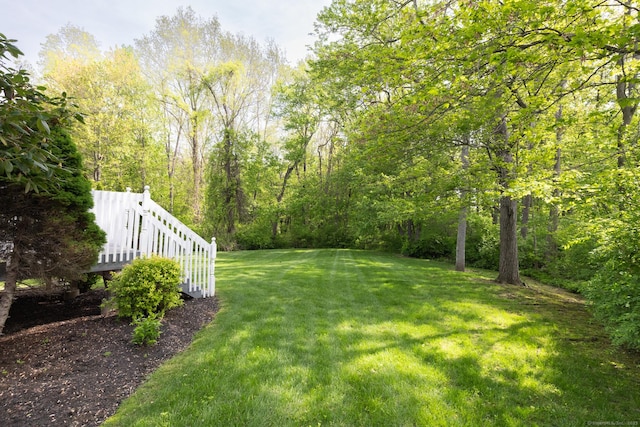 191 Pond View Dr, Watertown, CT 06795 - view of grassy yard featuring a wooded view