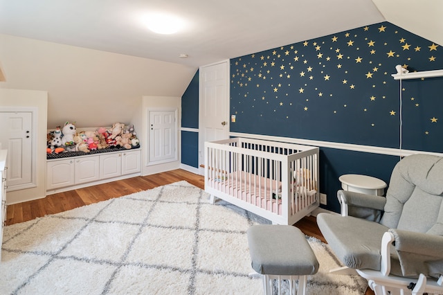 94 Mulberry St, Stamford, CT 06907 - bedroom featuring lofted ceiling and wood finished floors