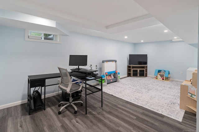 94 Mulberry St, Stamford, CT 06907 - home office featuring wood finished floors and recessed lighting