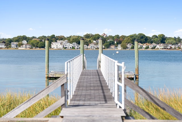 dock featuring a water view