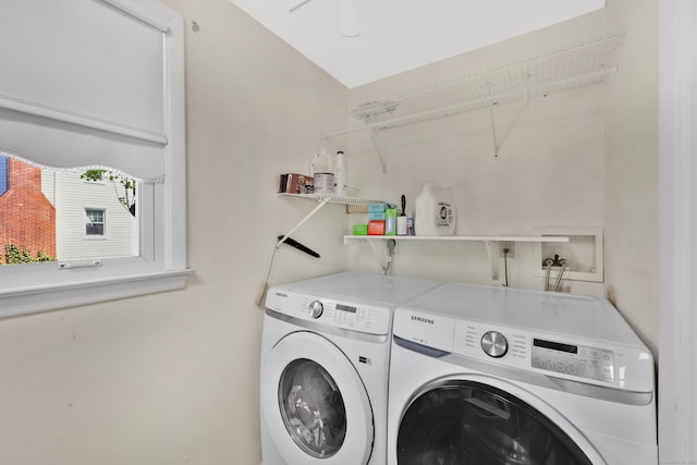 laundry area featuring washer and clothes dryer