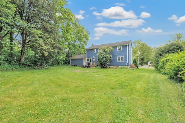 view of grassy yard