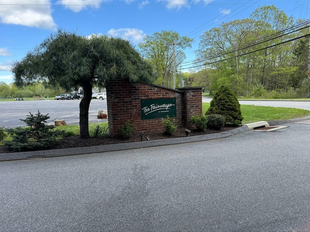 view of community sign