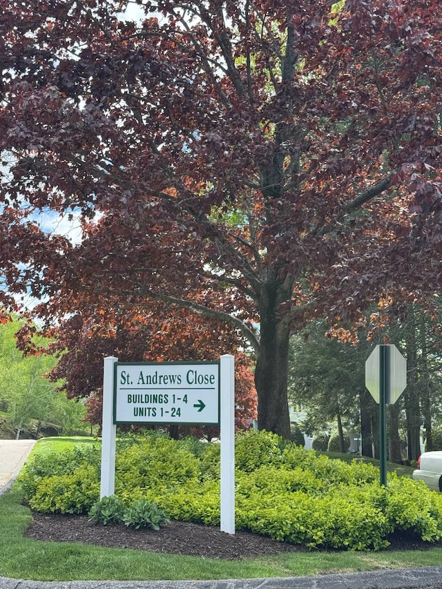 view of community sign