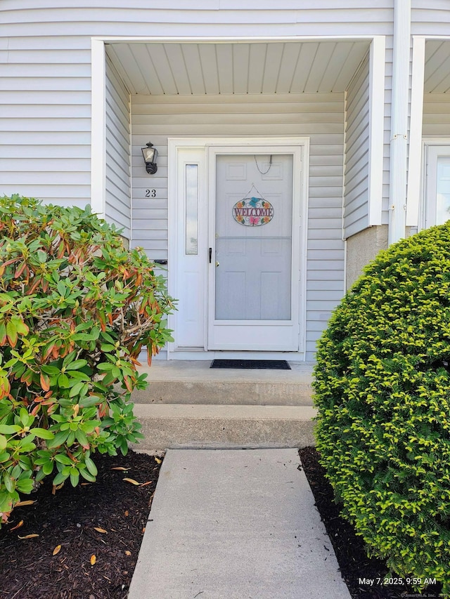 view of exterior entry