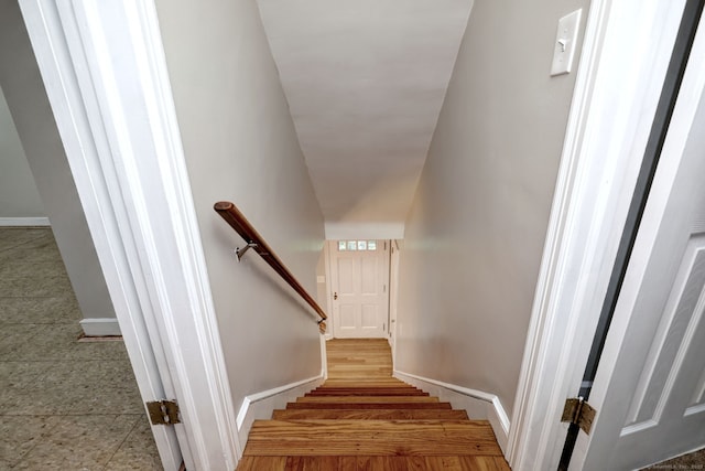 staircase with baseboards
