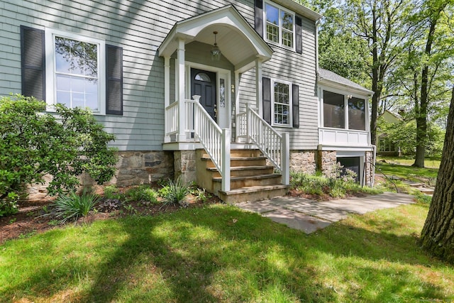 24 Richards Ln, Norwalk, CT 06851 - property entrance with a yard