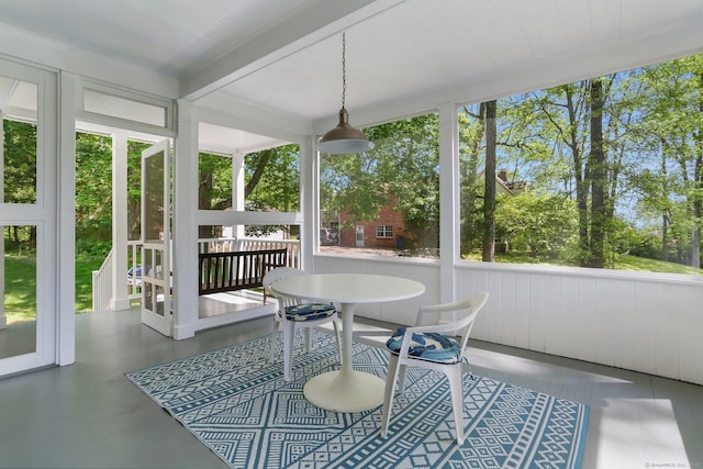 24 Richards Ln, Norwalk, CT 06851 - sunroom / solarium with plenty of natural light and beamed ceiling