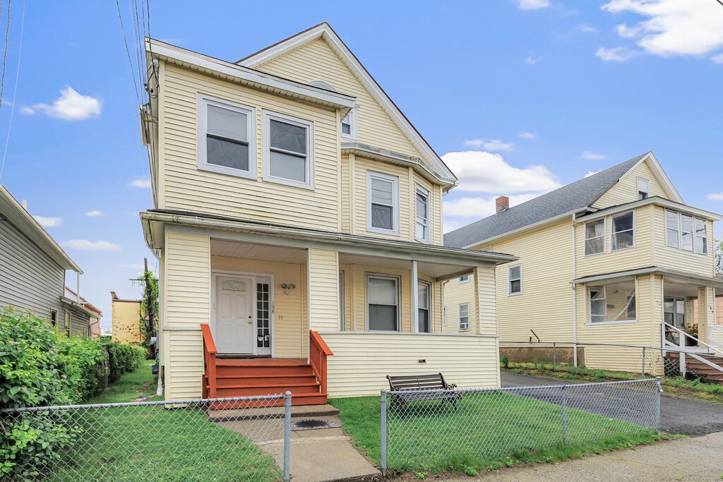 198 Adams St, Bridgeport, CT 06607 - view of front of property featuring a porch