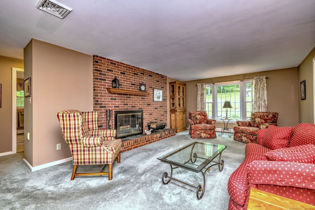 980 Mount Carmel Ave, Hamden, CT 06518 - living area featuring carpet flooring, a fireplace, and baseboards