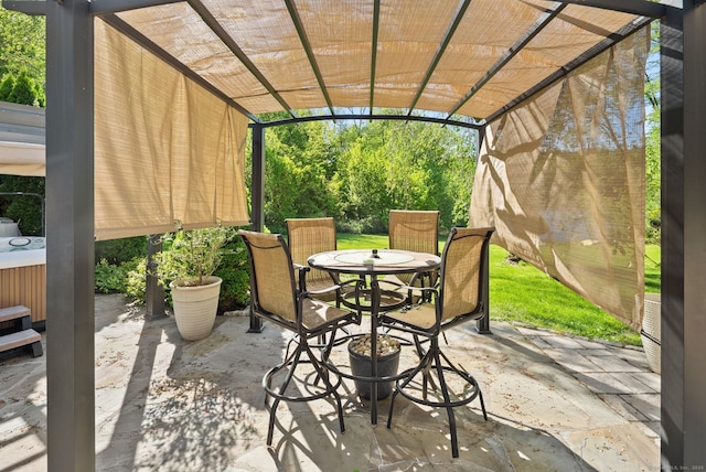 1 Penwood Rd, Bloomfield, CT 06002 - view of patio / terrace featuring outdoor dining space and a pergola
