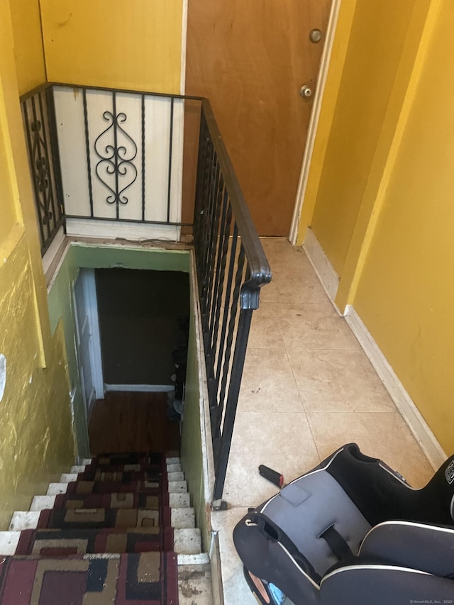 32 Spring St, Danbury, CT 06810 - staircase with tile patterned flooring
