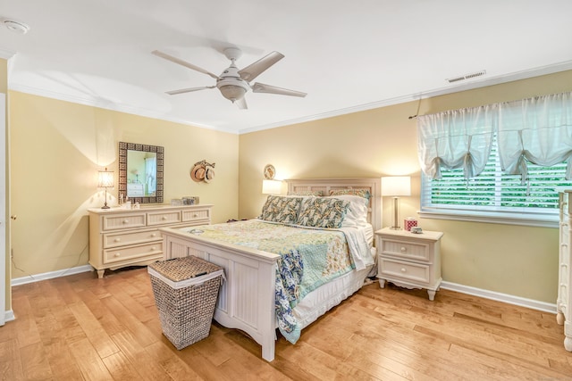 123 Old Belden Hill Rd Apt 41, Norwalk, CT 06850 - bedroom featuring ornamental molding, light wood-type flooring, baseboards, and ceiling fan