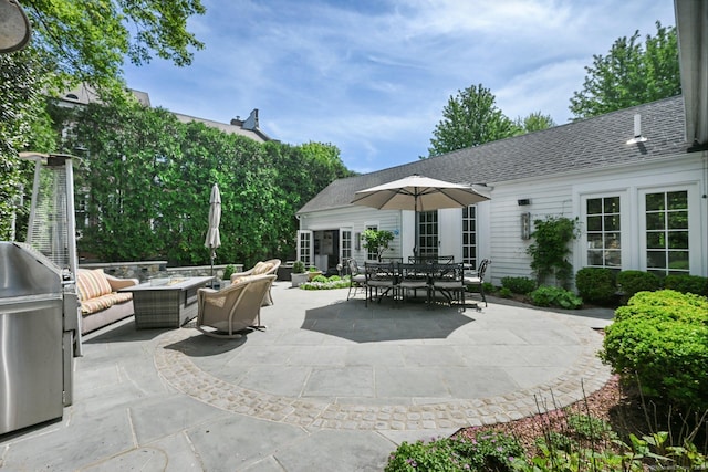 144 S Ave, New Canaan, CT 06840 - view of patio / terrace with outdoor dining space and an outdoor living space