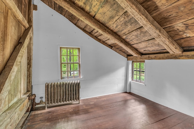 804 Forest Rd, North Branford, CT 06472 - unfurnished room with radiator heating unit, wooden ceiling, hardwood / wood-style floors, and healthy amount of natural light