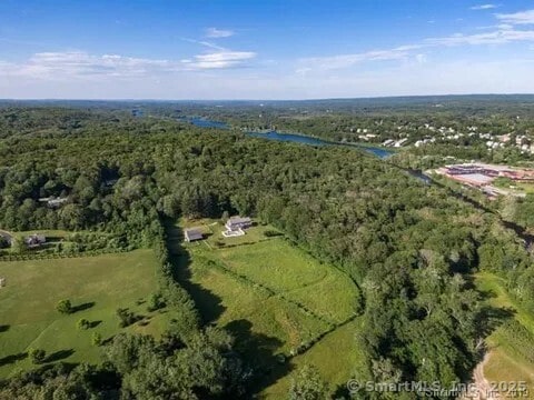 31 Bayberry Ln, Lisbon, CT 06351 - aerial overview of property's location with a heavily wooded area