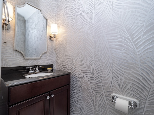 30 Wilton Hunt Rd Unit 30, Wilton, CT 06897 - bathroom with wallpapered walls and vanity