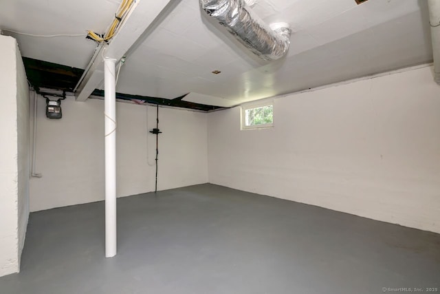 basement featuring gas meter